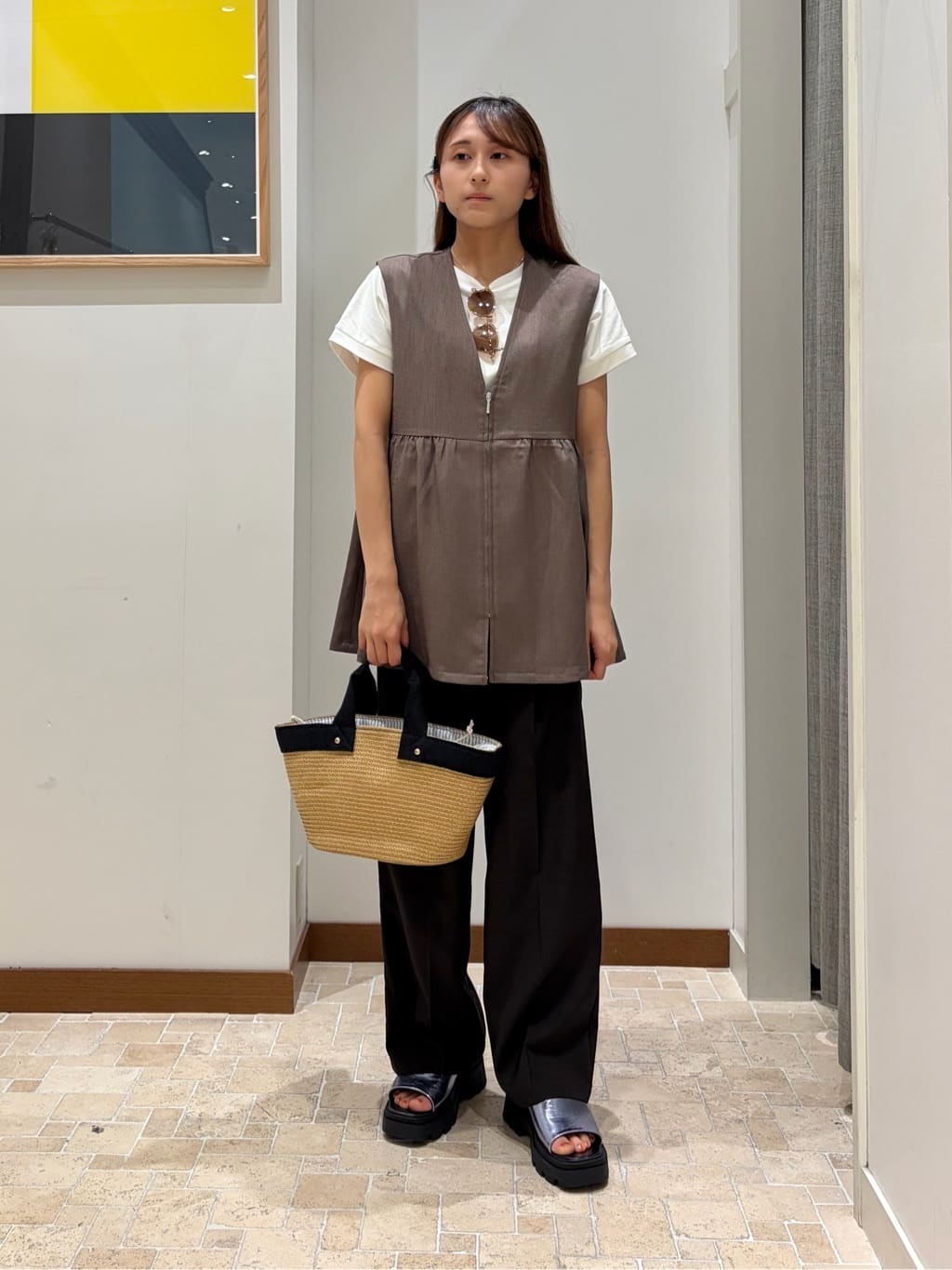 UNITED ARROWS LTD. OUTLET | リネンライク ペプラム ジップベスト