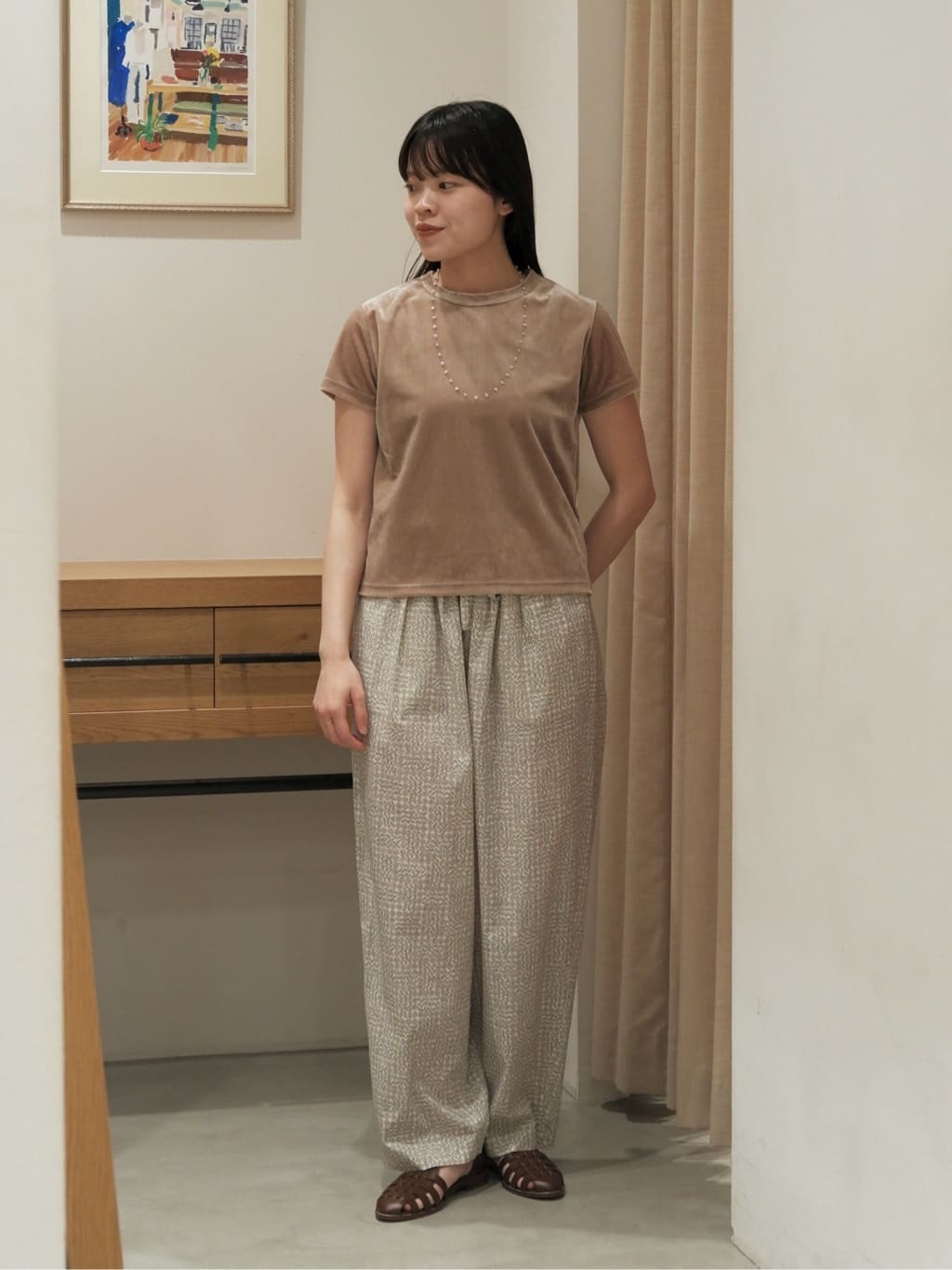 今季完売品スティーブンアラン　新品未使用バックリボンベロアTシャツ　ブラック STEVEN ALAN（スティーブンアラン） tシャツ 半袖 「Steven Alan