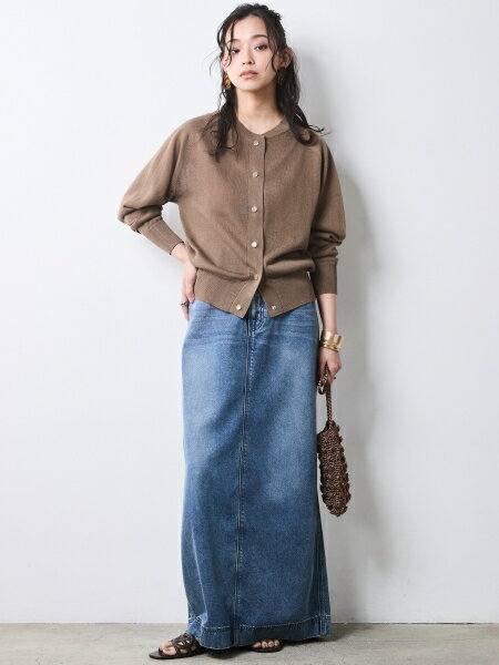 CHIC STYLEのソフトデニムマキシスカート<大きいサイズ有>シックスタイルを使ったコーディネートを紹介します。｜Rakuten Fashion(楽天ファッション／旧楽天ブランドアベニュー)7116642