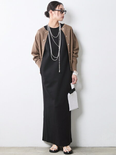CHIC STYLEのパワーショルダーカットソーロングワンピース<大きいサイズ有>シックスタイルを使ったコーディネートを紹介します。｜Rakuten Fashion(楽天ファッション／旧楽天ブランドアベニュー)7117119