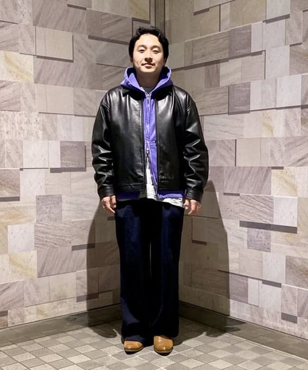 BEAMS MEN | ワイドフィット レザー ジップブルゾン | Rakuten Fashion
