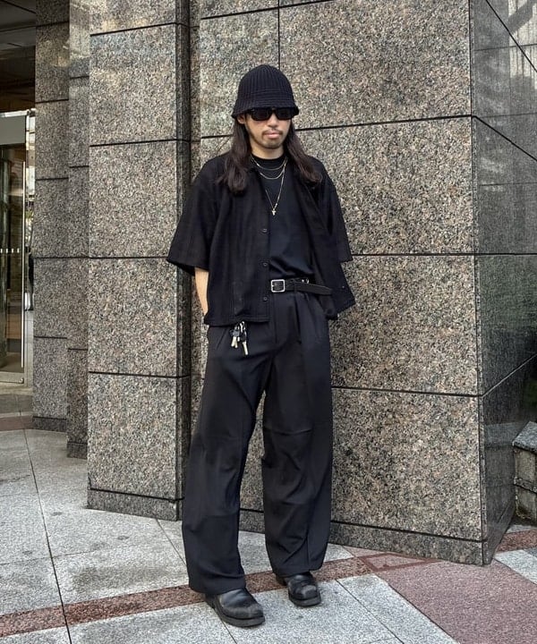 BEAMS MEN | BEAMS｜ショート メッシュ オープンカラーシャツ【ワイド