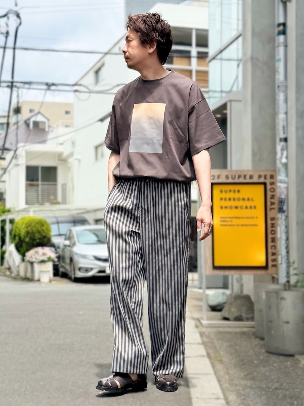 ABAHOUSE | リネンライク ストライプ ワイド イージーパンツ | Rakuten