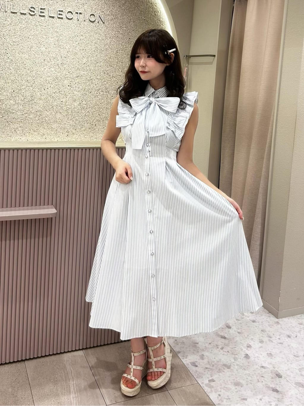 WILLSELECTION | フリルスリーブボウタイシャツワンピース | Rakuten