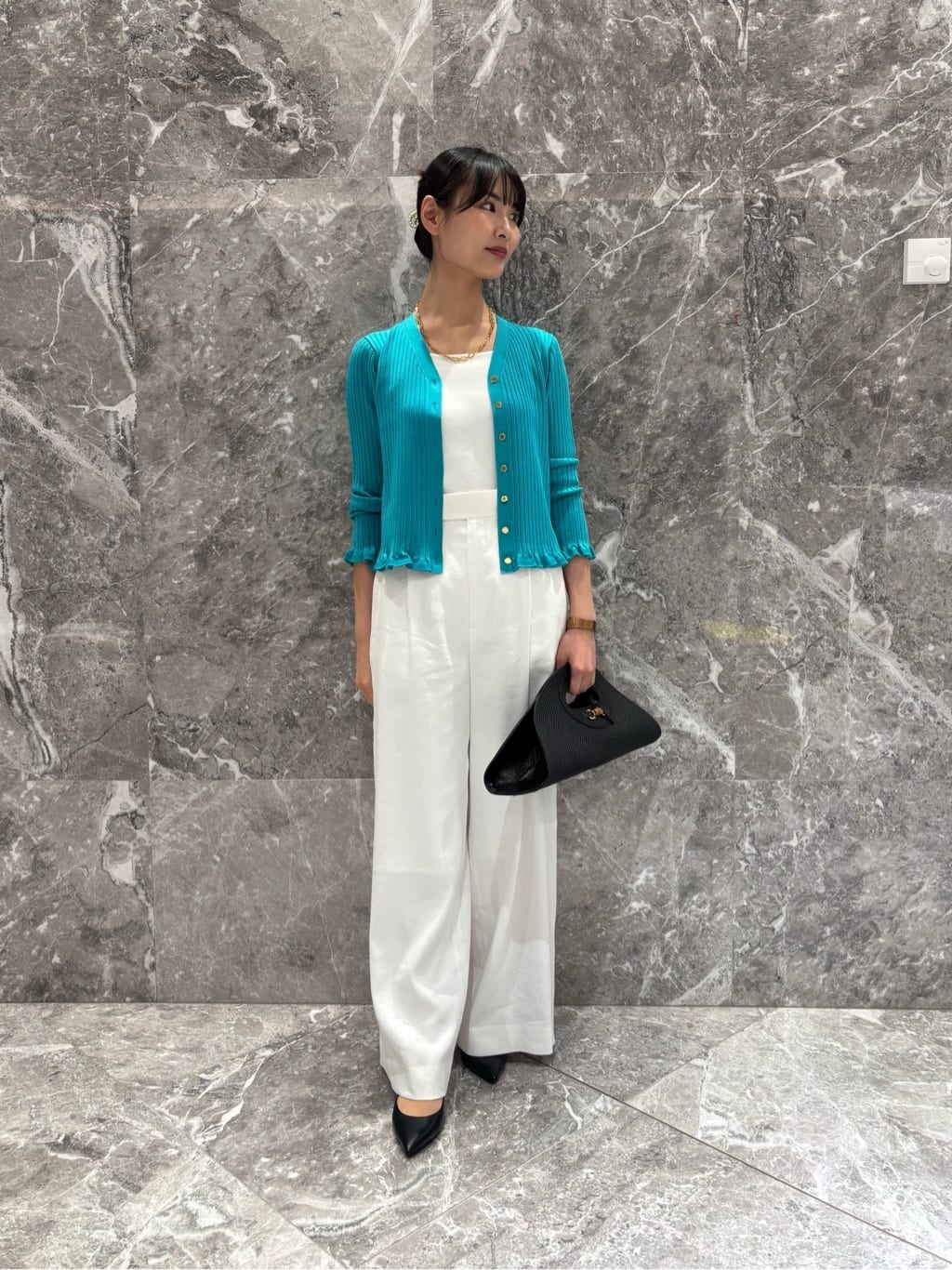 allureville | ワイドリブヘムフリルカーディガン | Rakuten Fashion