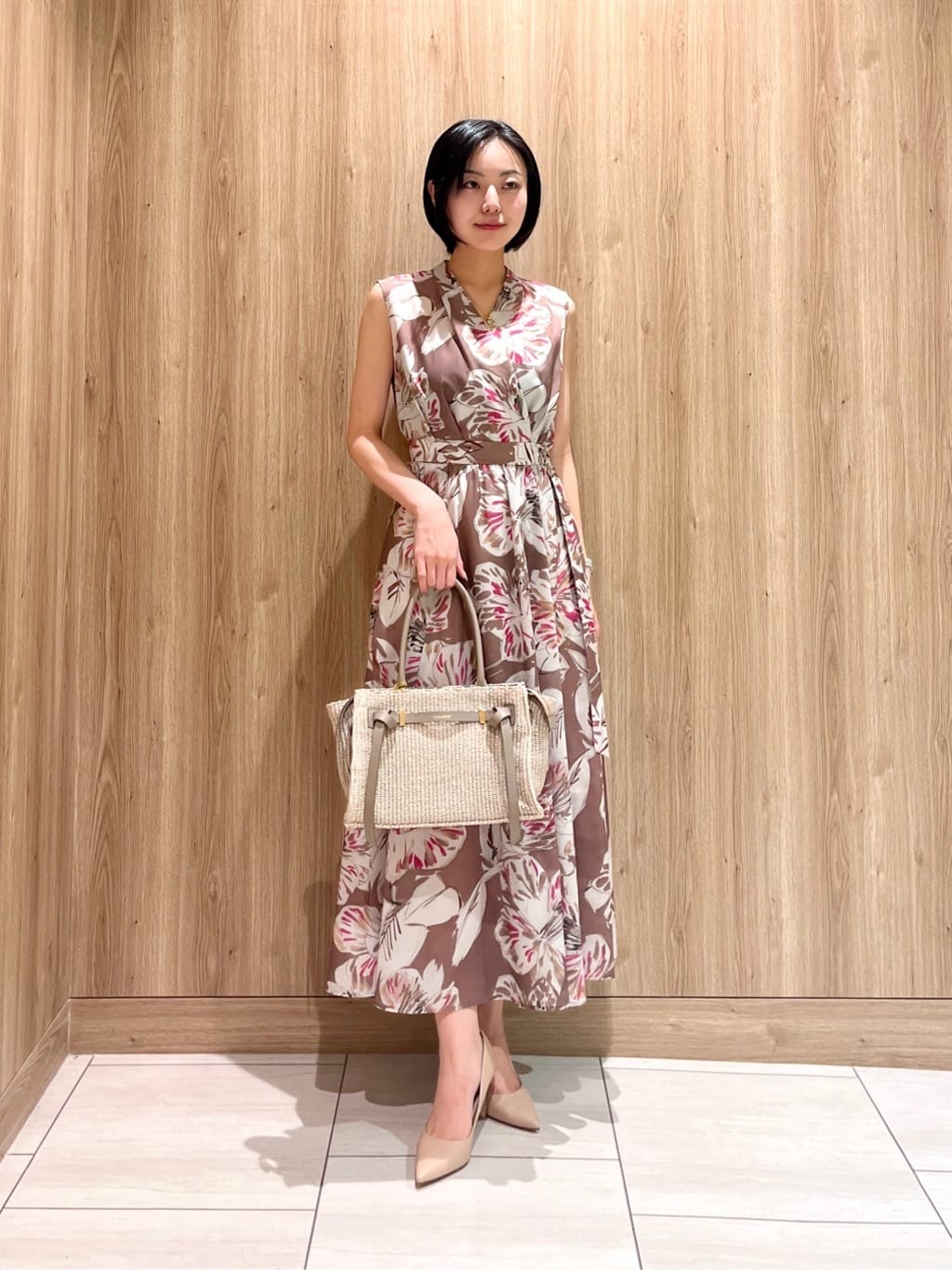 ANAYI | ペイントフラワープリントフレア ワンピース | Rakuten