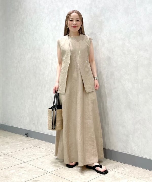 Demi-Luxe BEAMS | 【夏新作・洗える】シンプル リネン 2WAY ドレス .M