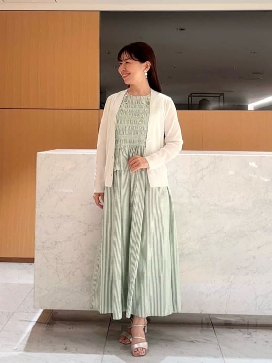 ANAYI | カラーストライプスモッキング ワンピース | Rakuten Fashion