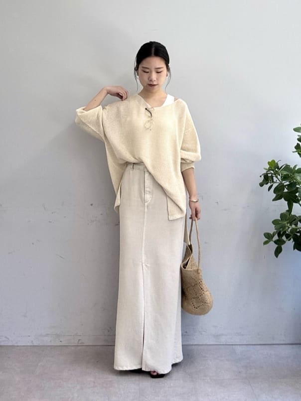GALLARDAGALANTEの【セットアップ対応】リヨセルスリットスカートを使ったコーディネートを紹介します。｜Rakuten Fashion(楽天ファッション／旧楽天ブランドアベニュー)7131460