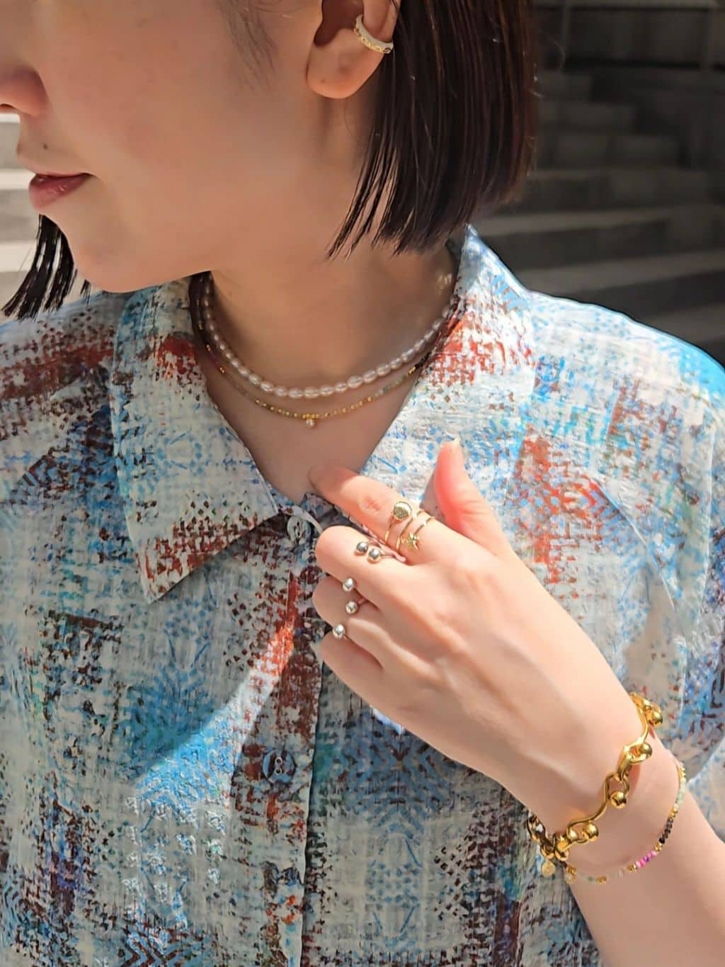 ear PAPILLONNERのコイルマリンリングを使ったコーディネートを紹介します。｜Rakuten Fashion(楽天ファッション／旧楽天ブランドアベニュー)7131507