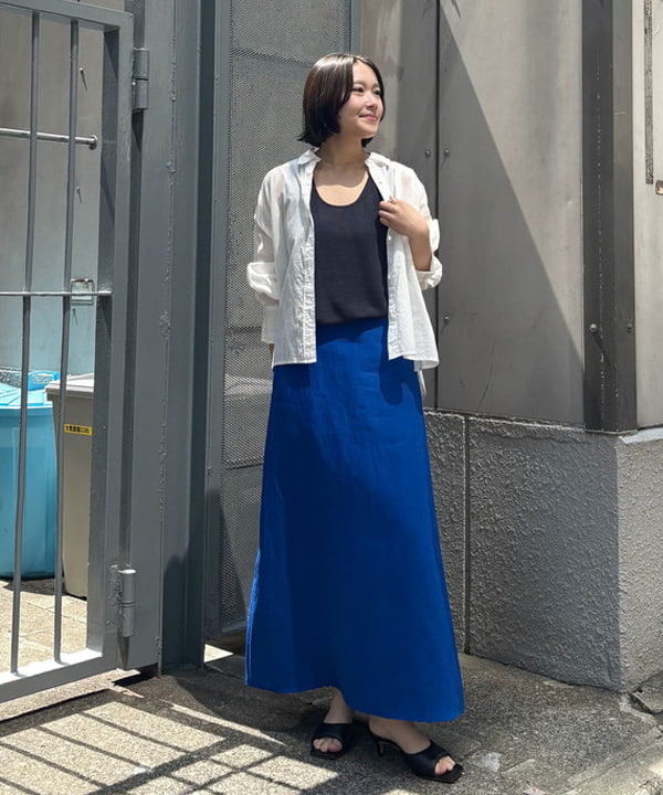 新品タグ付✨Demi-Luxe BEAMS .M リネンシンプルロングスカート Demi-Luxe BEAMS | 【夏新作・洗える】シンプル リネン スカート .M