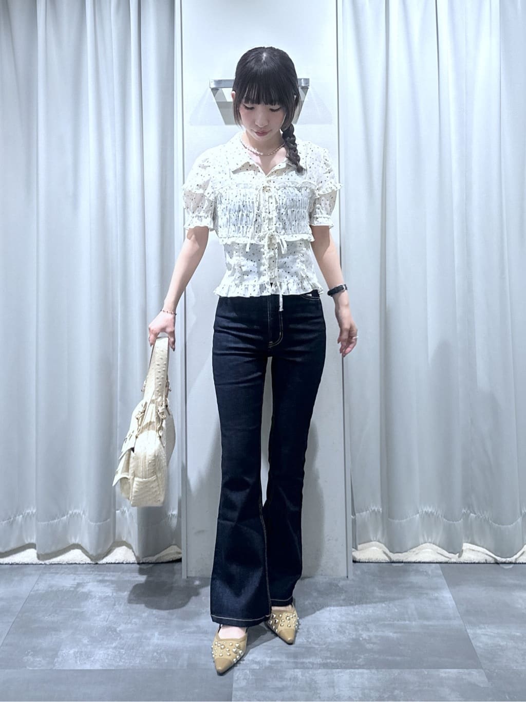 SLY | TINY DOTS FRILL ブラウス | Rakuten Fashion(楽天ファッション
