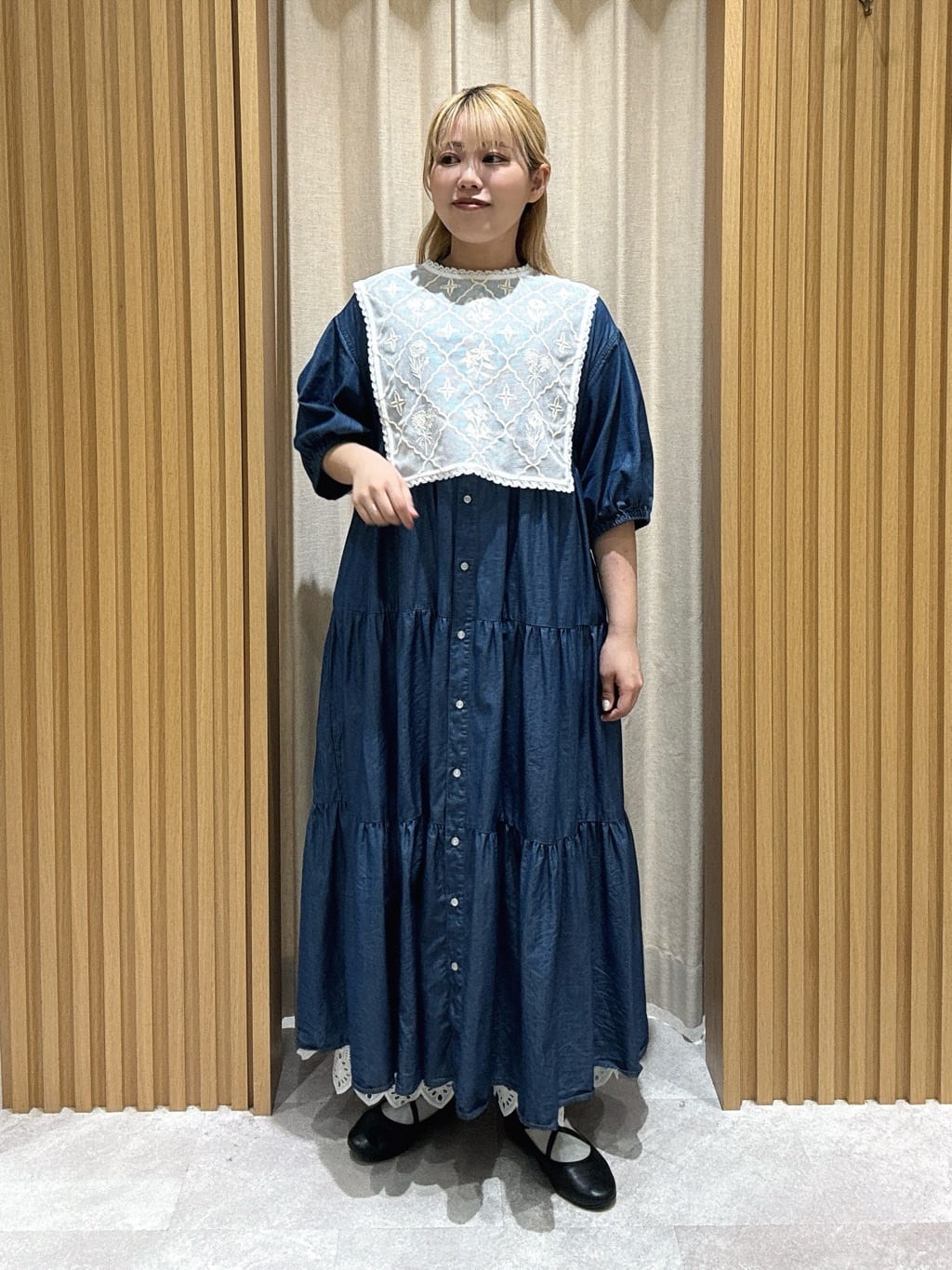 Samansa Mos2 | 【WEB限定 Sサイズ】メッシュ花刺繍ベスト付き