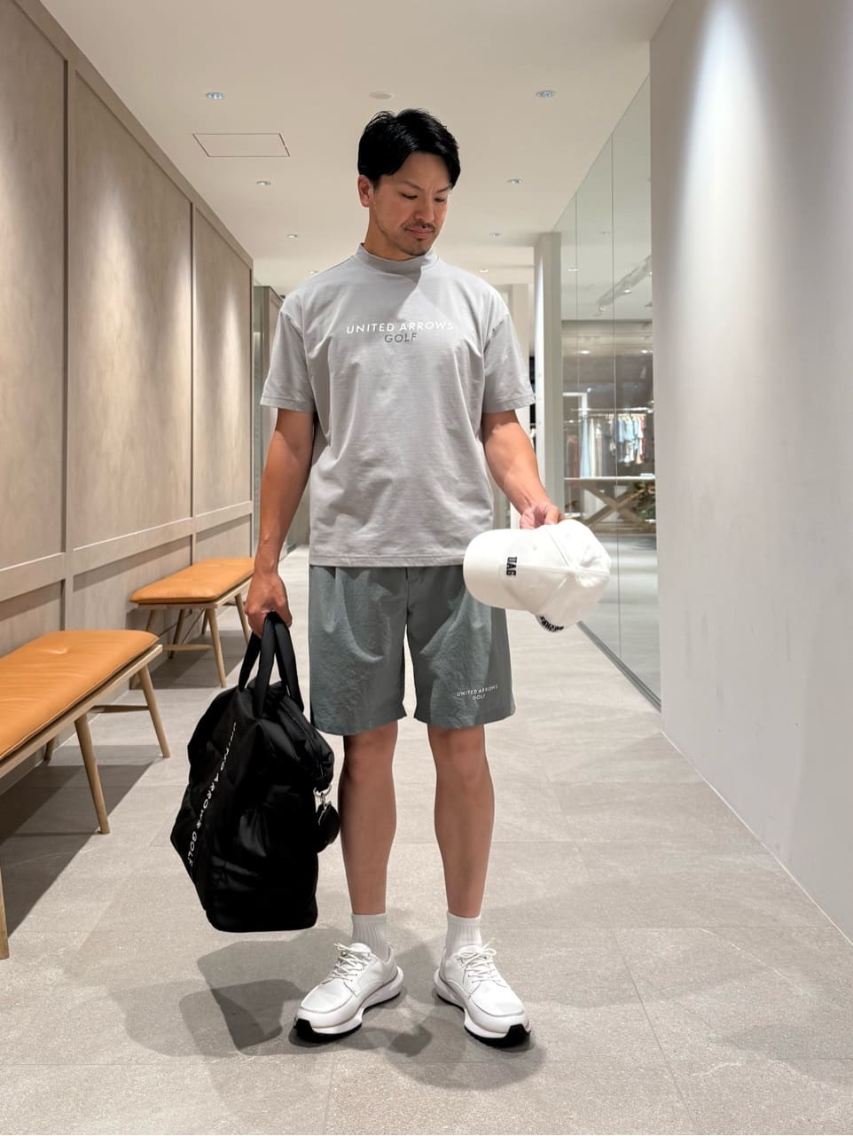 UNITED ARROWS | メンズ ロゴ モックネック シャツ 吸水速乾・UV