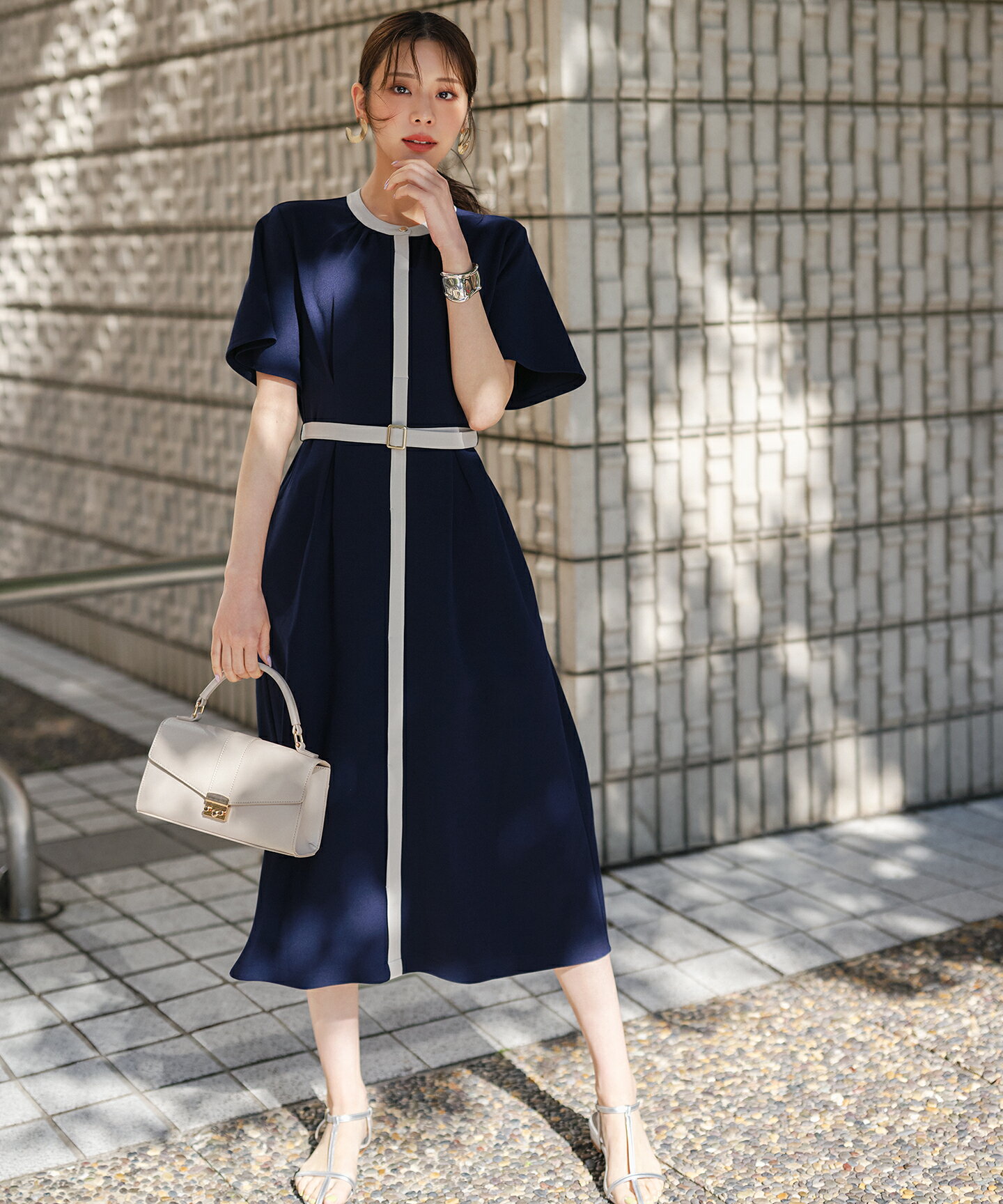 ANY SIS | 2WAY バイカラー ワンピース | Rakuten Fashion(楽天