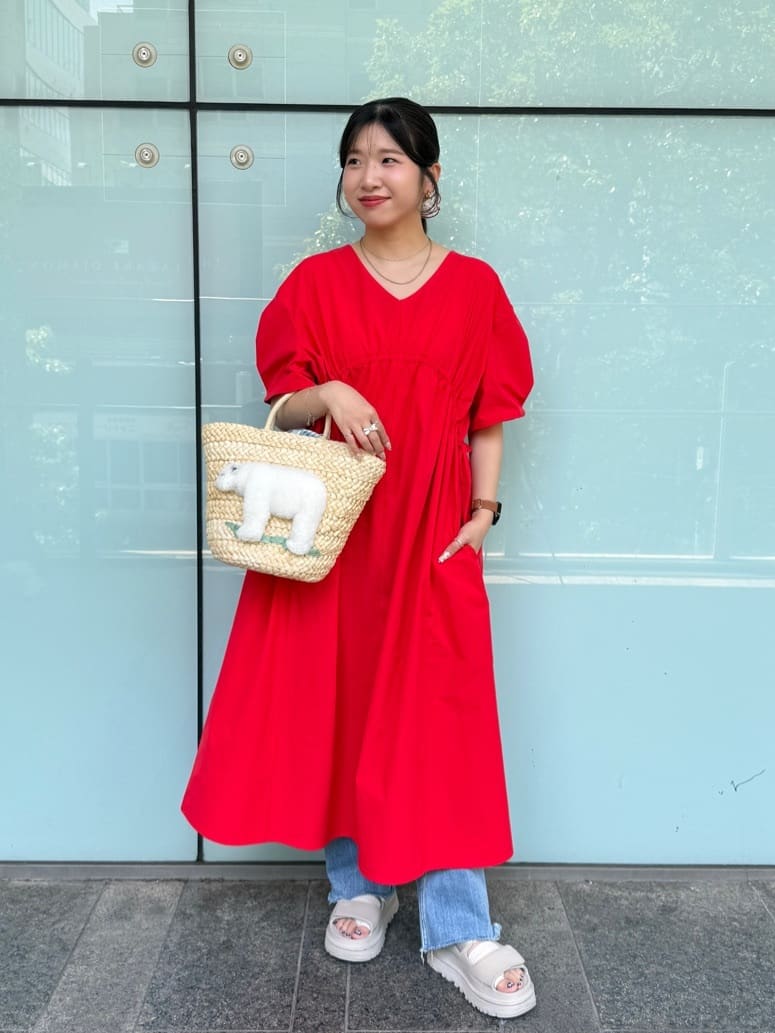 ear PAPILLONNERのドロストワンピース【SUM1 STYLE】を使ったコーディネートを紹介します。｜Rakuten Fashion(楽天ファッション／旧楽天ブランドアベニュー)7144807