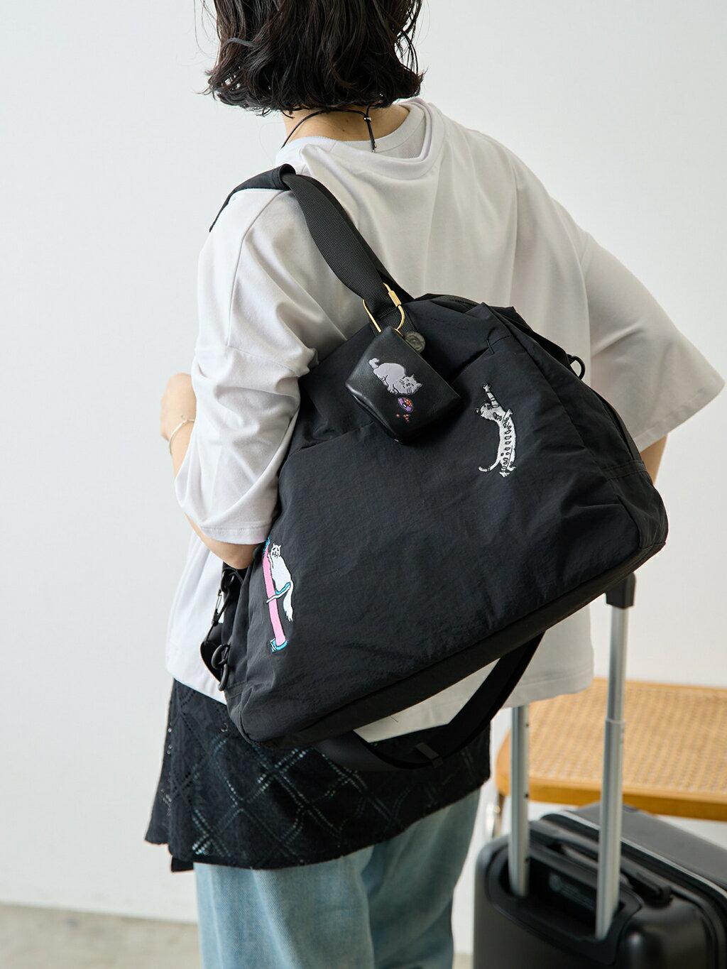 ear PAPILLONNERの【KEN NAKAYAMA×ear】コラボボストンバッグを使ったコーディネートを紹介します。｜Rakuten Fashion(楽天ファッション／旧楽天ブランドアベニュー)7144918