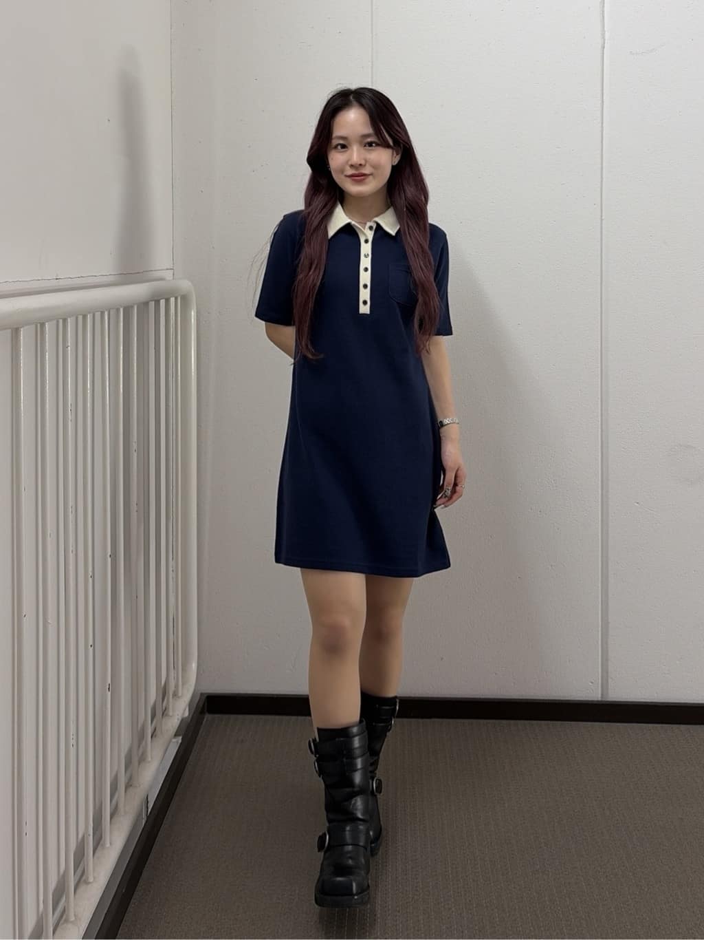 SLY | BI COLOR COLLAR ショートワンピース | Rakuten Fashion(楽天