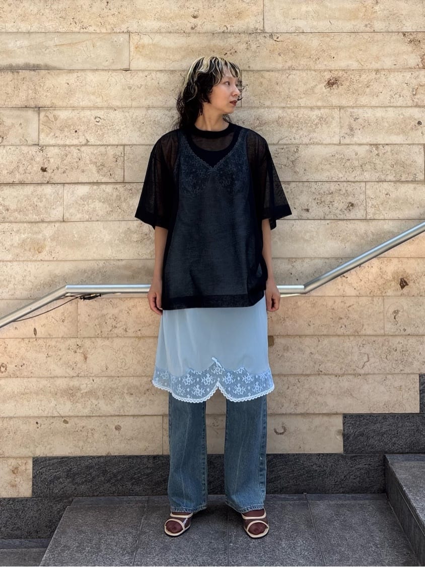＜6(ROKU)＞シアー ビッグ ニット 26SS BLACK 6(ROKU)＞シアー ビッグ ニット 26SS
