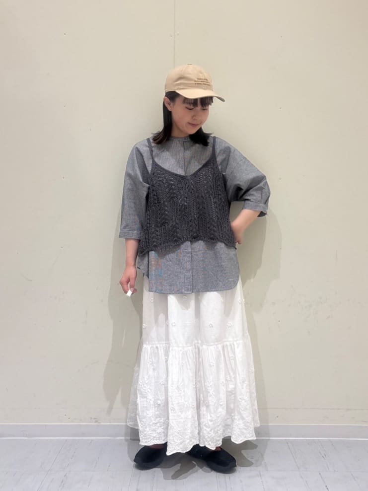 Samansa Mos2 | 麻タッチ透かし編みニットキャミソール | Rakuten