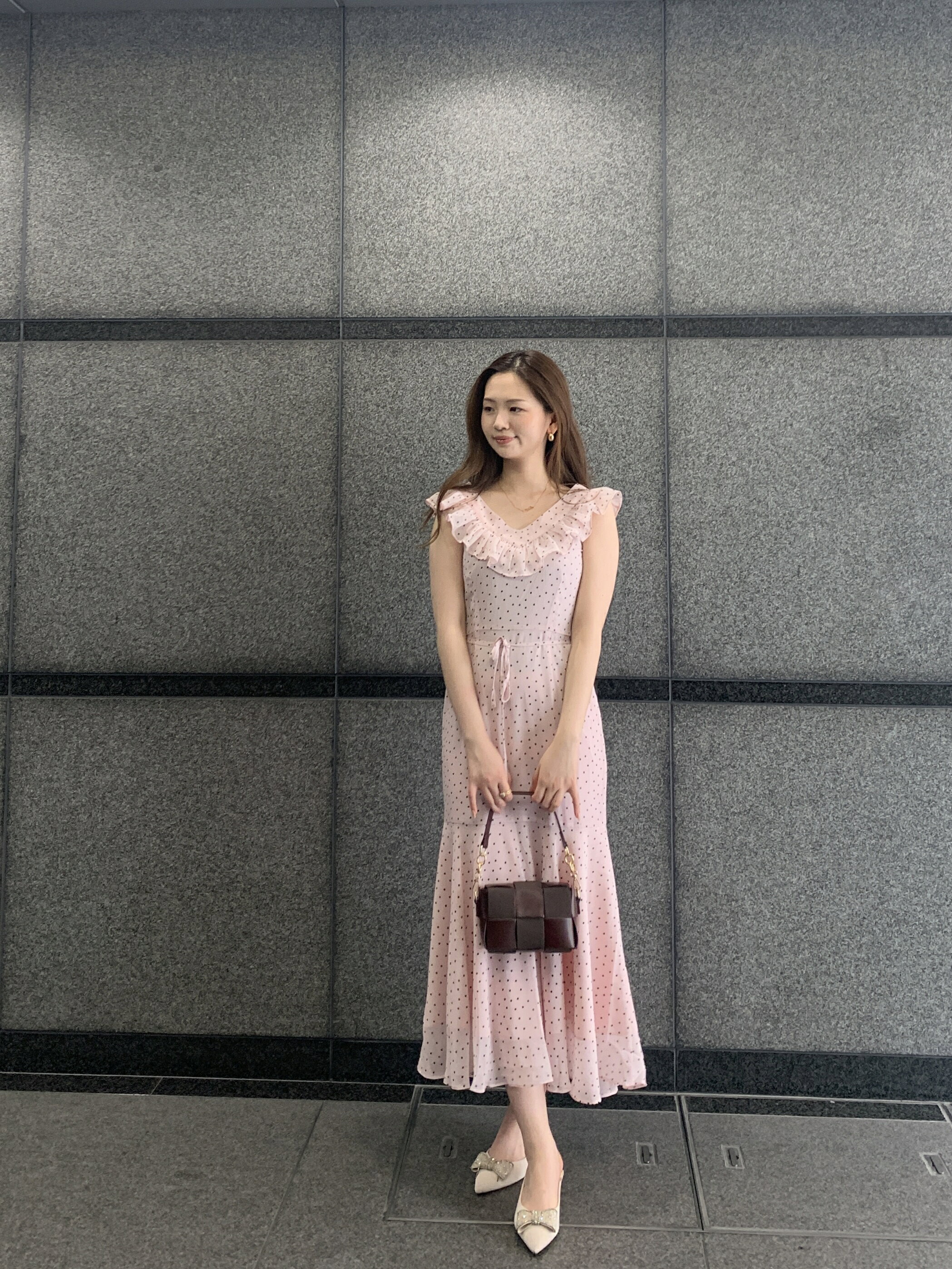 SAISON DE PAPILLON | ドットシフォンロング丈ワンピース | Rakuten