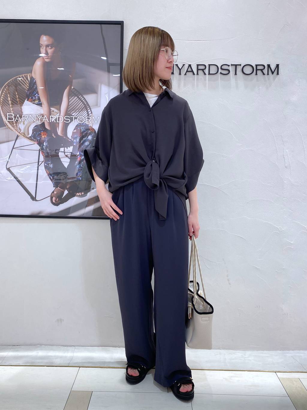BARNYARDSTORM | ダブルクロスワイドパンツ【WEB限定サイズL