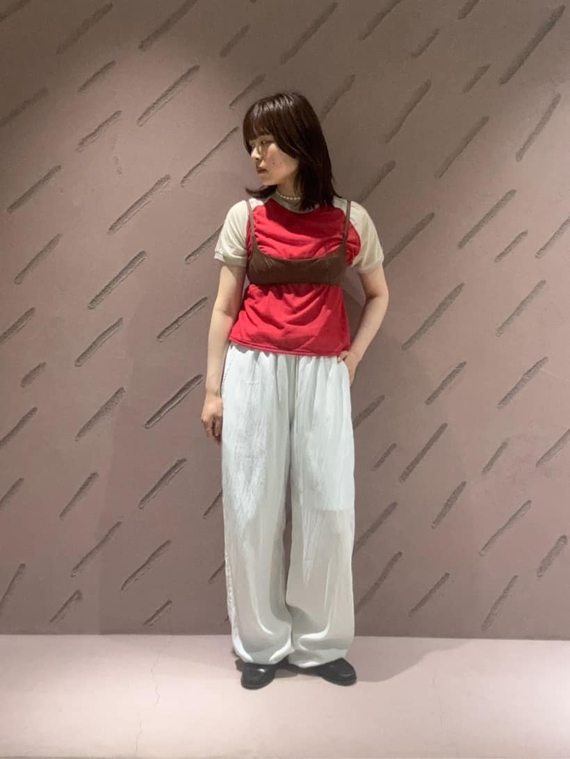新品　6(ROKU) コットンナイロン ショルダー ステッチ Tシャツ レッド BEAUTY&YOUTH UNITED ARROWS | <6(ROKU)>コットンナイロン ショルダー