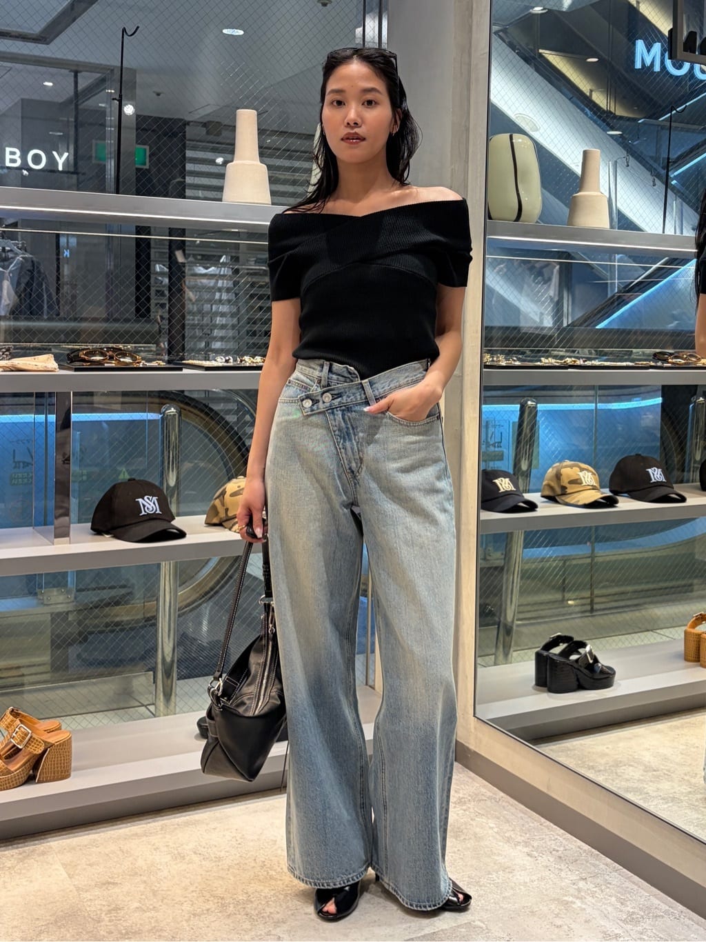 moussy | CROSS OFF SHOULDER トップス | Rakuten Fashion(楽天