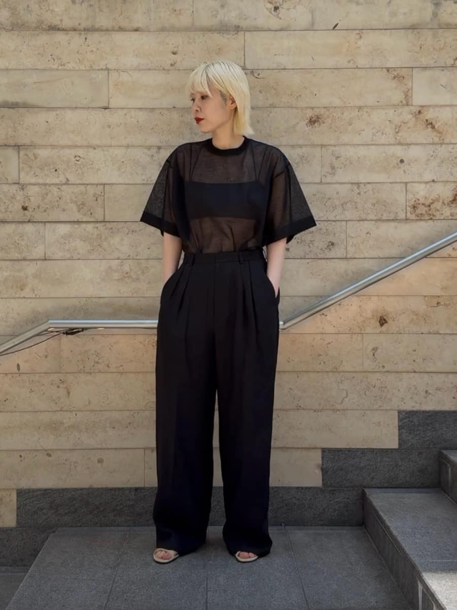 ＜6(ROKU)＞シアー ビッグ ニット 26SS BLACK 6 ニット セーター 「6(ROKU)」シアー ビッグ ニット 26SS レディース
