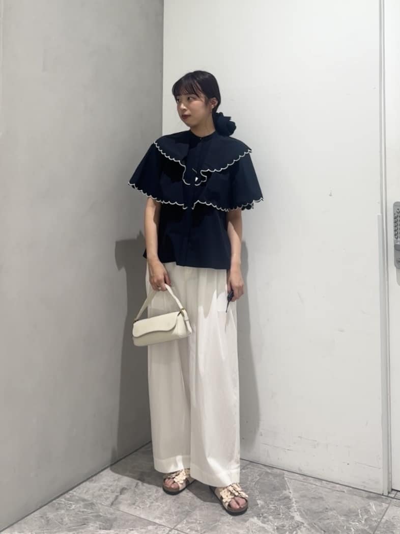 UNITED ARROWS | スカラップ フリル ブラウス -はっ水 UVカット 防しわ