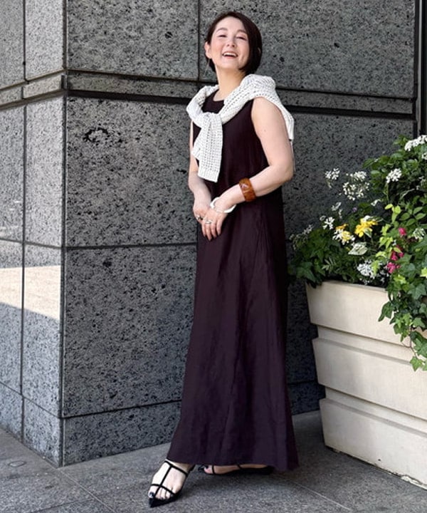 Demi-Luxe BEAMS | 【夏新作・洗える】シンプル リネン 2WAY ドレス .M