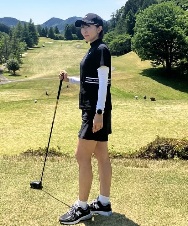【未使用級】BEAMS GOLF S スモックネックシャツ ゴルフウェア 黒 BEAMS GOLF | ORANGE LABEL / ウエスト切り替え モックネックシャツ(UV
