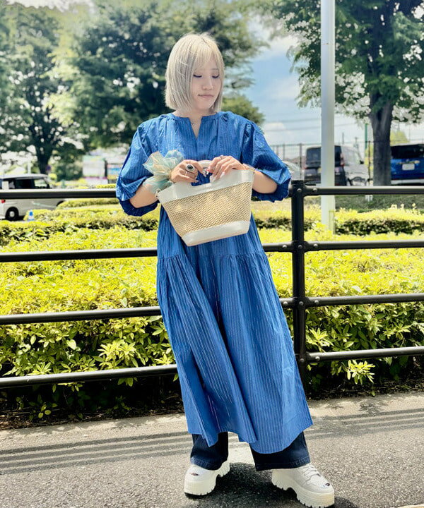 BEAMS HEART | INDIA ティアード ワンピース 26SS ウォッシャブル 旅行