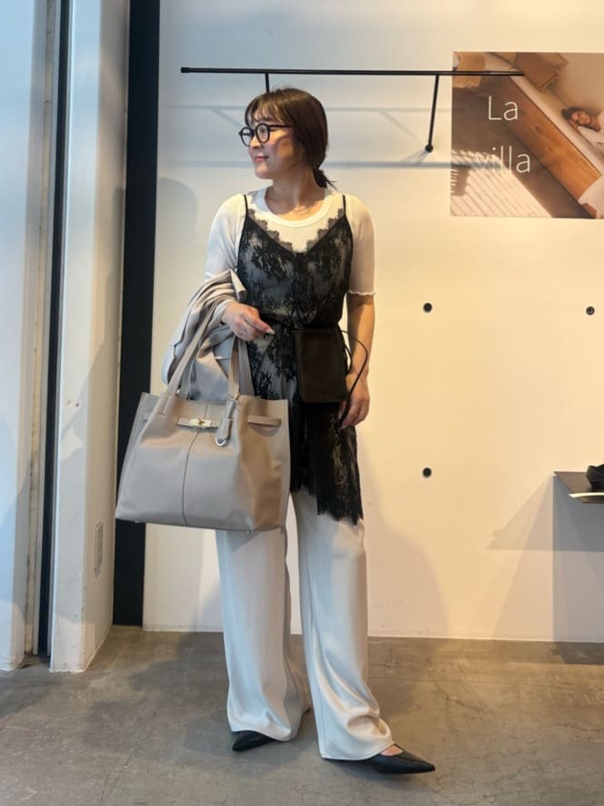 GALLARDAGALANTEの【即戦力パンツ】【3サイズ展開】ワイドイージーパンツを使ったコーディネートを紹介します。｜Rakuten Fashion(楽天ファッション／旧楽天ブランドアベニュー)7163756