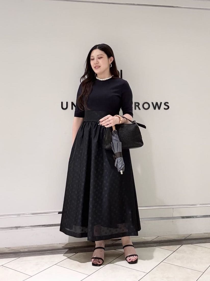 UNITED ARROWS | フィット&フレア シアー ドット ワンピース