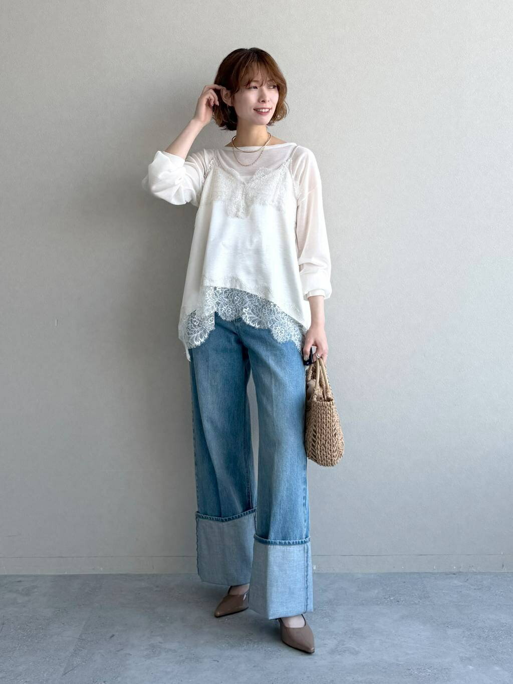 mysty womanのイレヘムキャミチュニックを使ったコーディネートを紹介します。｜Rakuten Fashion(楽天ファッション／旧楽天ブランドアベニュー)7164291