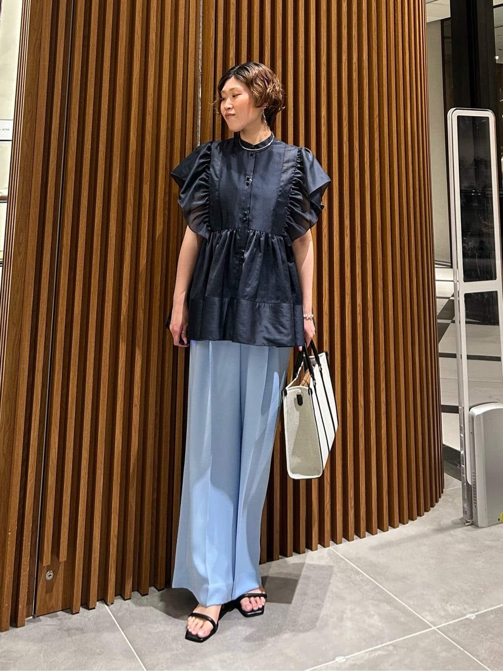 UNITED ARROWS | シルキー ギャザー フリルブラウス -ウォッシャブル