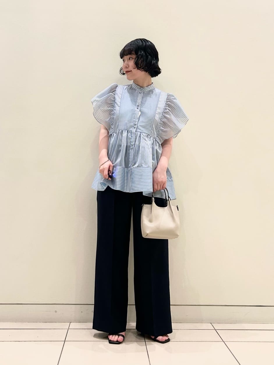 UNITED ARROWS | シルキー ギャザー フリルブラウス -ウォッシャブル