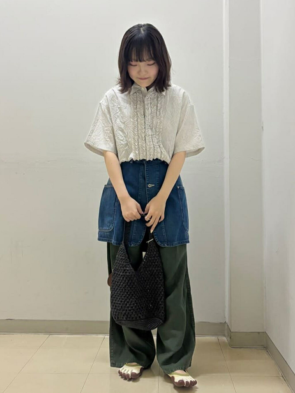 Bshop | orSlow | デニム オーバーラップスカート WOMEN | Rakuten