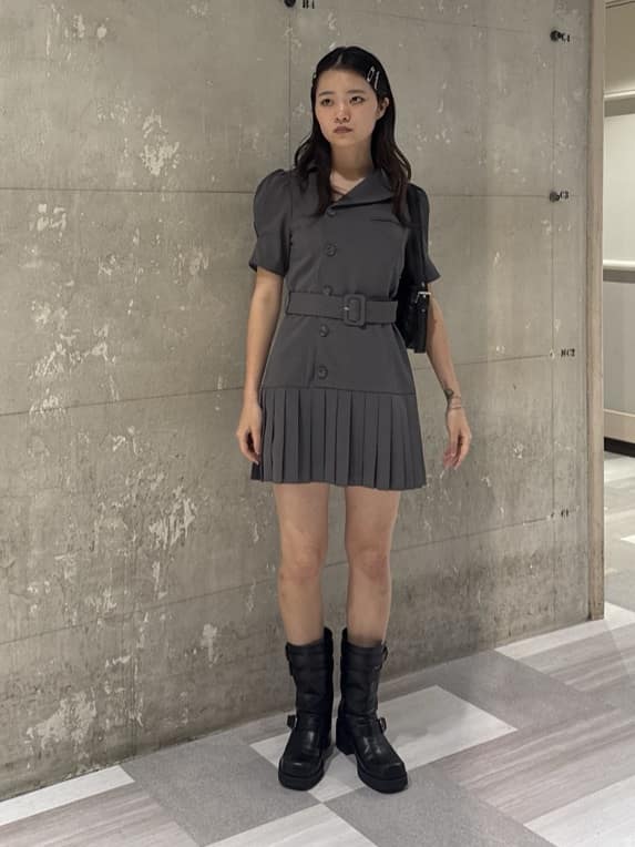 SLY | ASYMMETRY PLEATS ショートワンピース | Rakuten Fashion(楽天