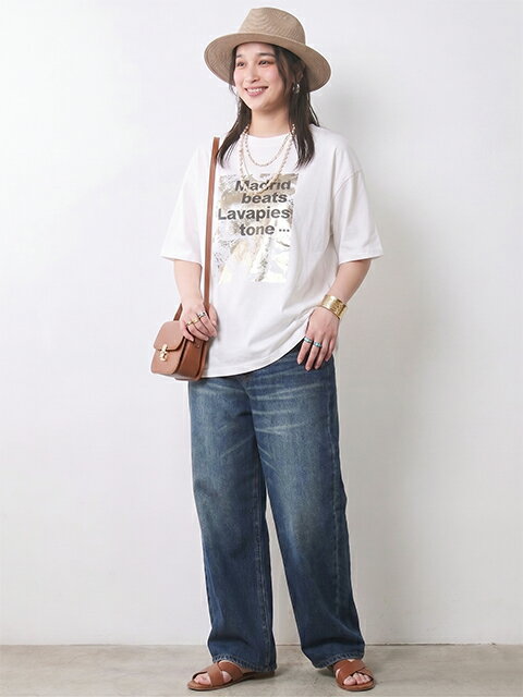 CHIC STYLEの綿100%箔プリントTシャツ<大きいサイズ有>シックスタイルを使ったコーディネートを紹介します。｜Rakuten Fashion(楽天ファッション／旧楽天ブランドアベニュー)7170431