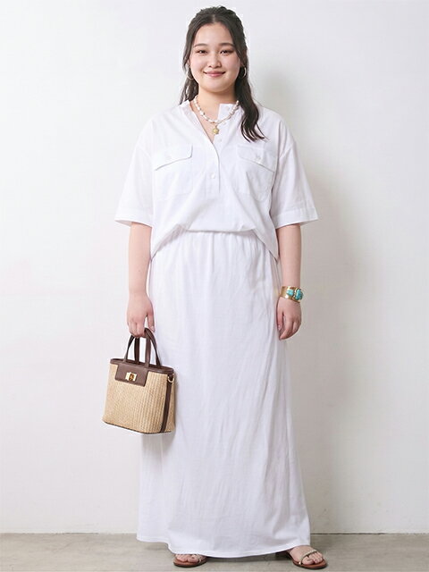 CHIC STYLEのレーヨン麻ナローマキシスカート<大きいサイズ有>シックスタイルを使ったコーディネートを紹介します。｜Rakuten Fashion(楽天ファッション／旧楽天ブランドアベニュー)7170472