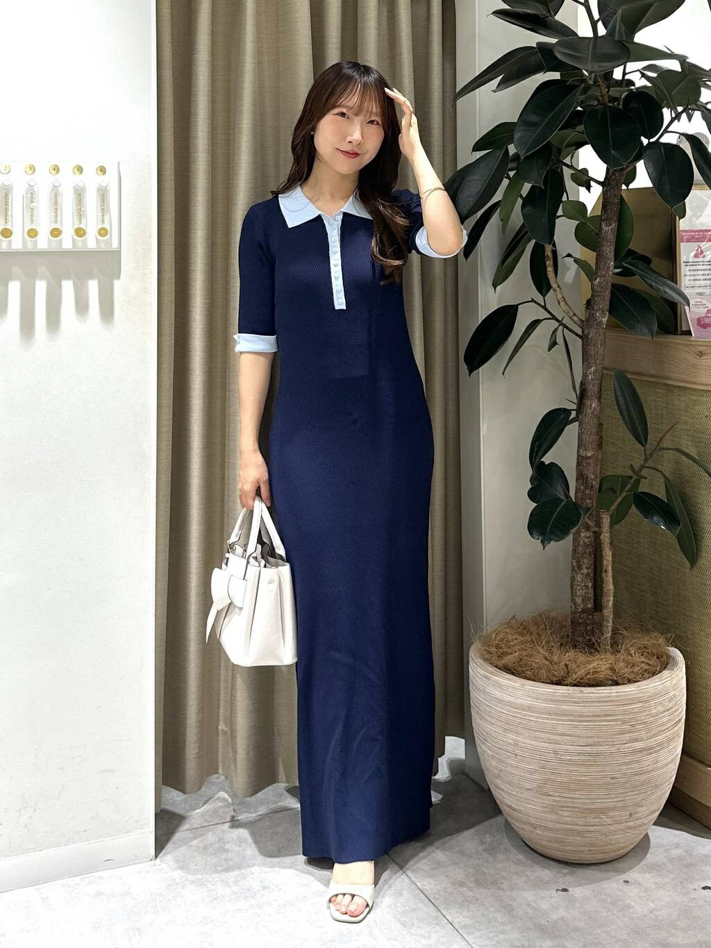 mysty womanのサマーニットポロワンピースを使ったコーディネートを紹介します。｜Rakuten Fashion(楽天ファッション／旧楽天ブランドアベニュー)7170587