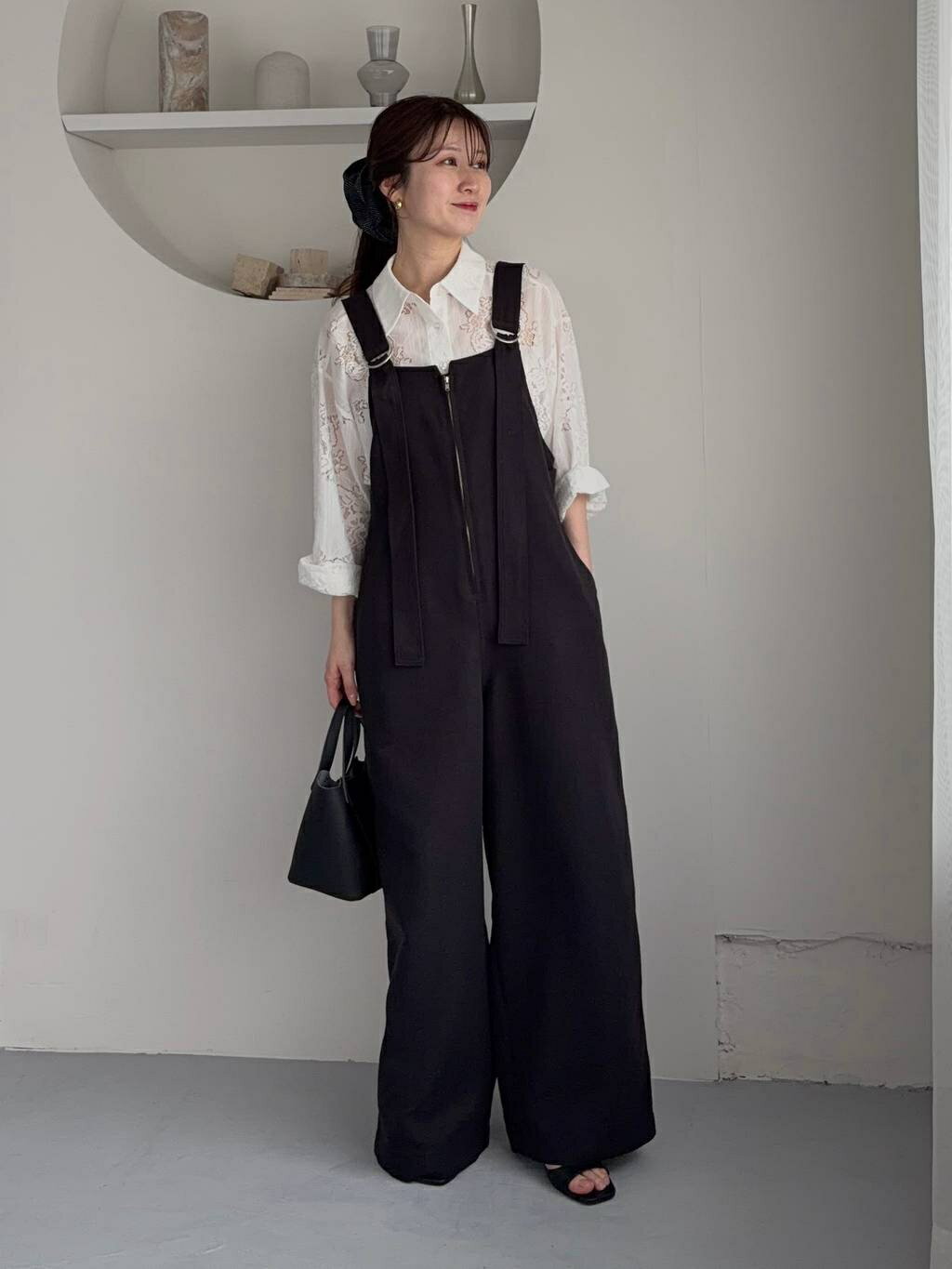 mysty womanのリネンライクサロペットを使ったコーディネートを紹介します。｜Rakuten Fashion(楽天ファッション／旧楽天ブランドアベニュー)7170652