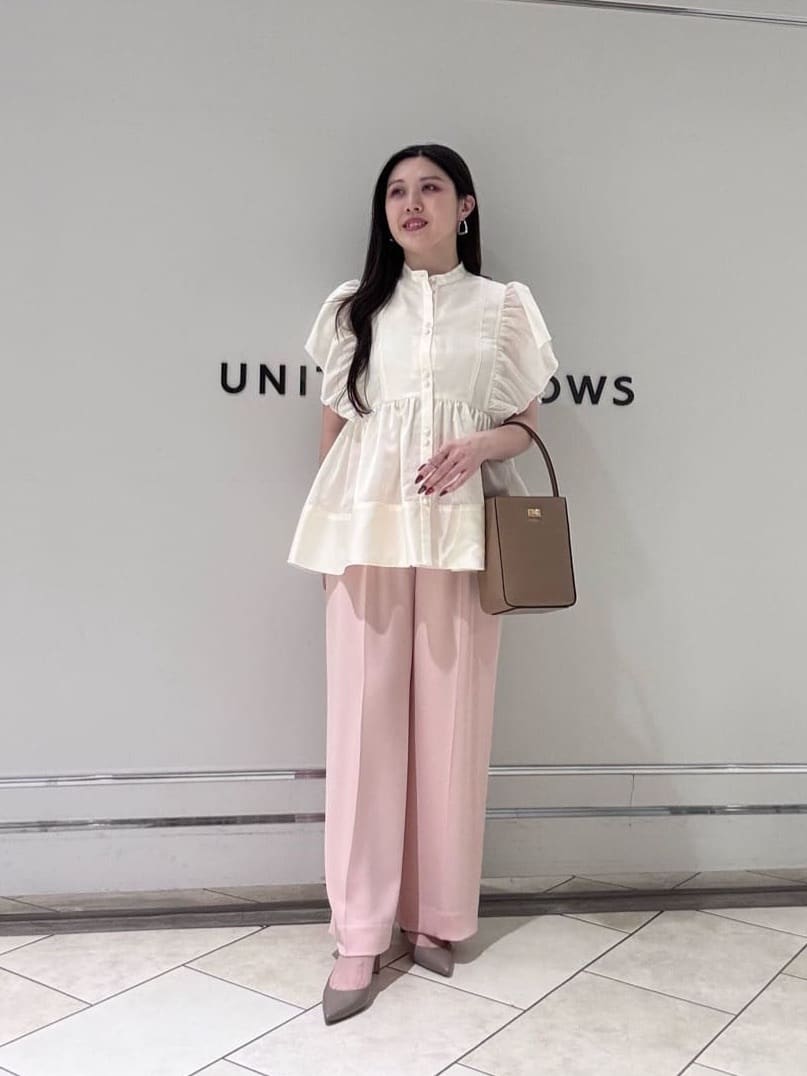 UNITED ARROWS | シルキー ギャザー フリルブラウス -ウォッシャブル