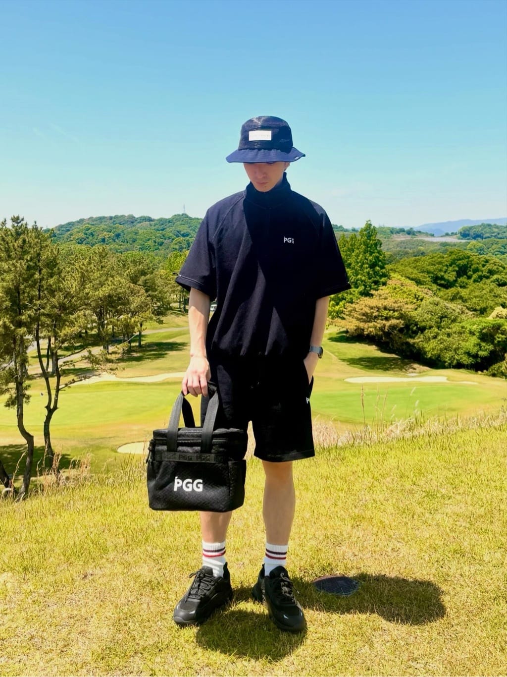 PEARLY GATES | シエスタタフタ半袖ハーフジップカットソー (MENS