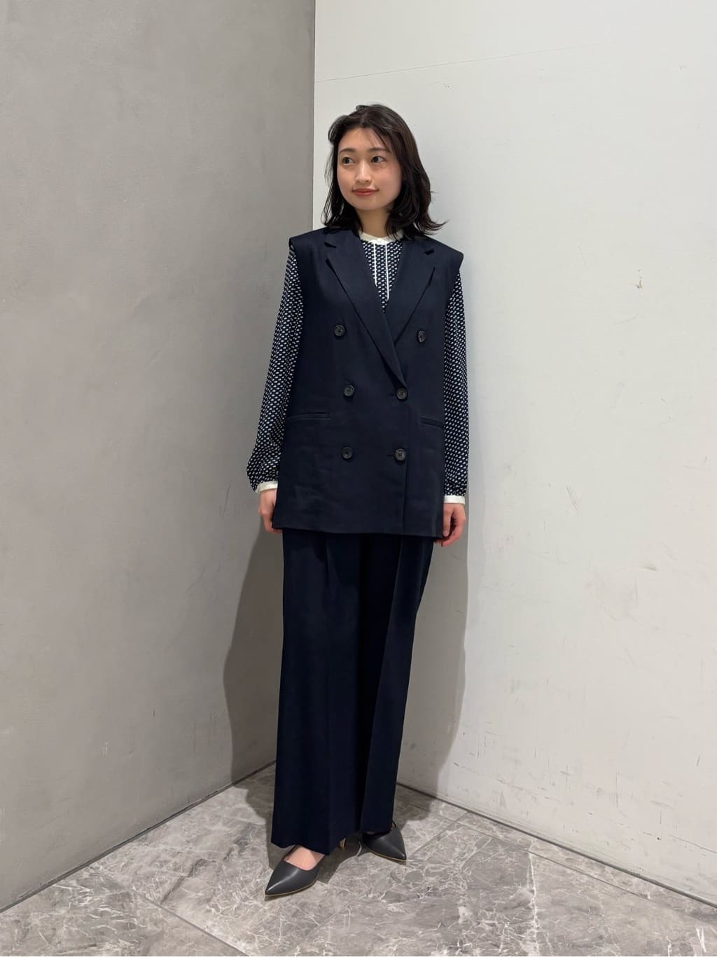 UNITED ARROWS | バイカラー パイピング ブラウス -ウォッシャブル