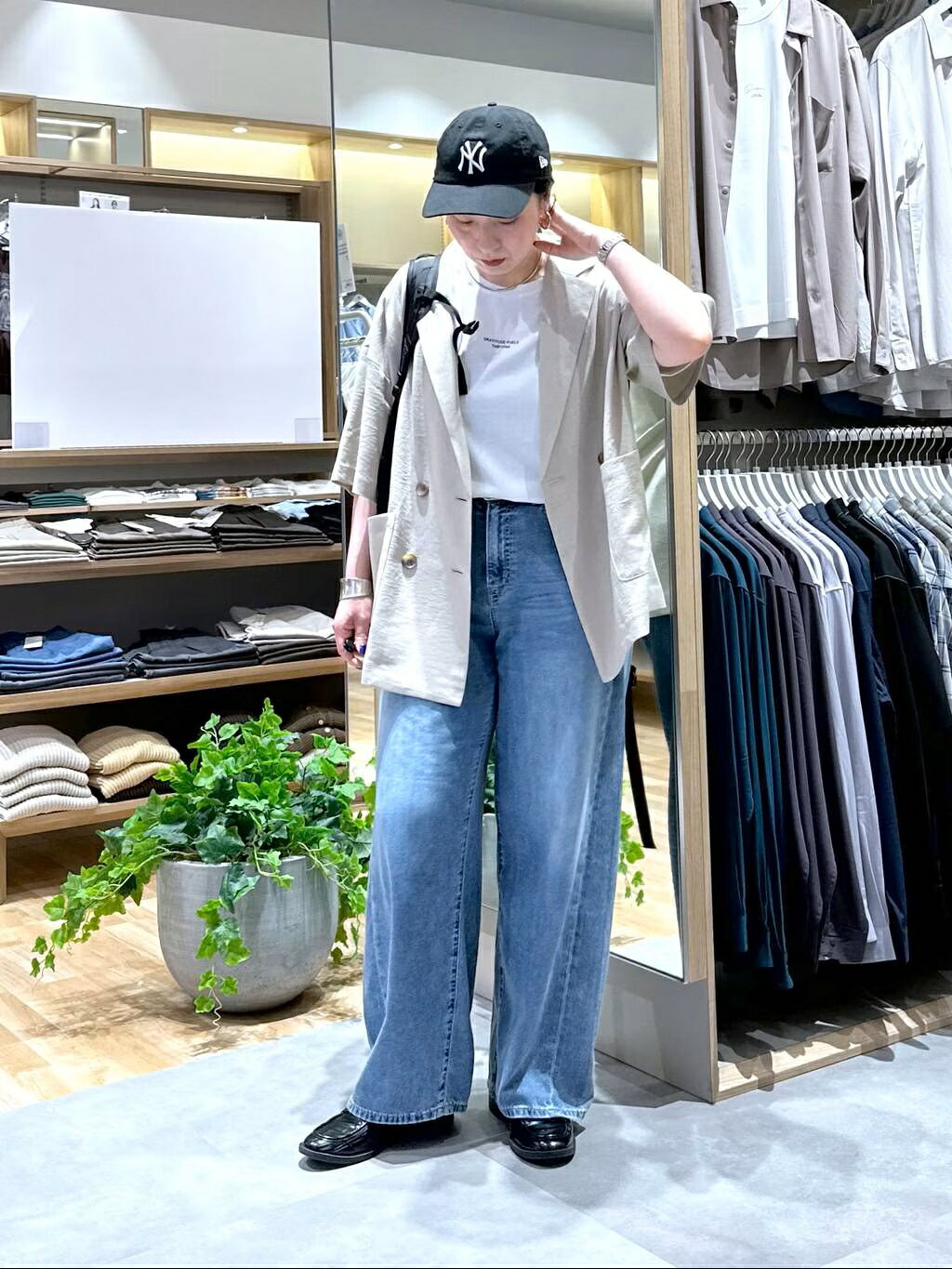GLOBAL WORK ＊お手入れらくらくセットアップ/Wジャケット半袖 GLOBAL WORK | お手入れラクラクセットアップ/Wジャケット半袖/632432