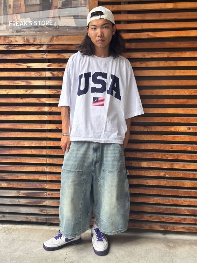 FREAK’S STOREのフラッグロゴ刺繍 ベースボールキャップを使ったコーディネートを紹介します。｜Rakuten Fashion(楽天ファッション／旧楽天ブランドアベニュー)7177496