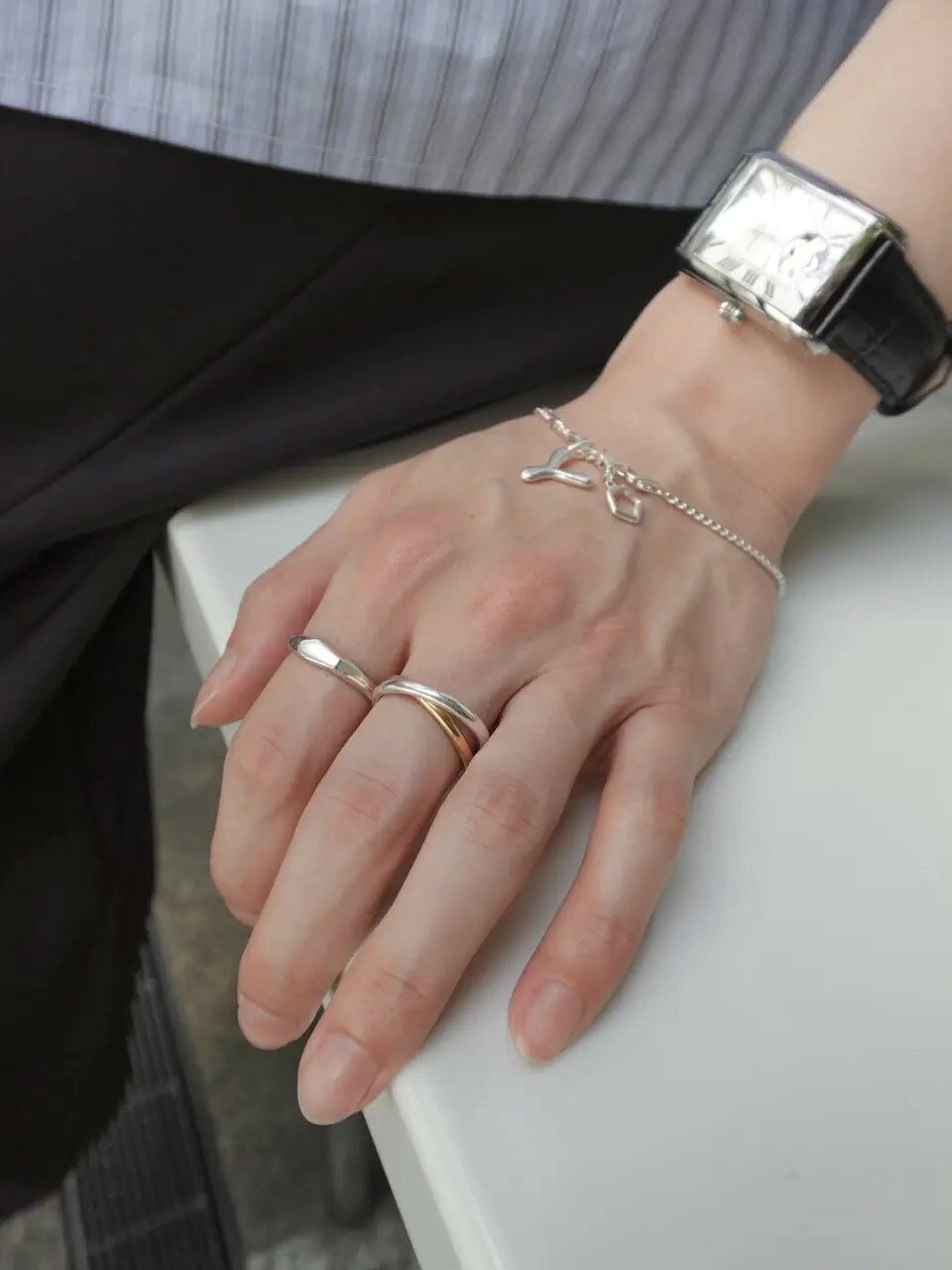 TEN. | シェードコンビチェーンブレスレット,,SV-M | Rakuten Fashion